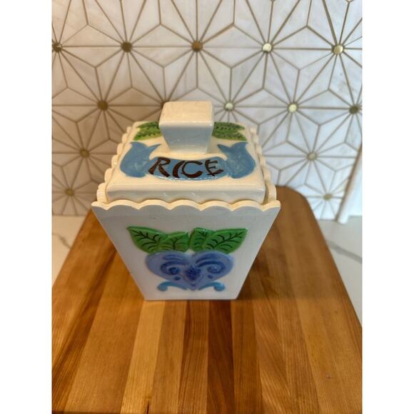 Vintage MCM Rice‎ Canister Pottery - Picture 1 of 6